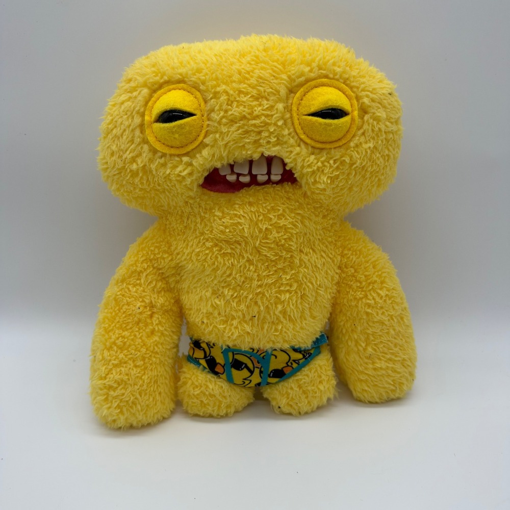 Fuggler Funny Ugly Monster Yellow Shaggy Plush Realistic Teeth Underpants Toy